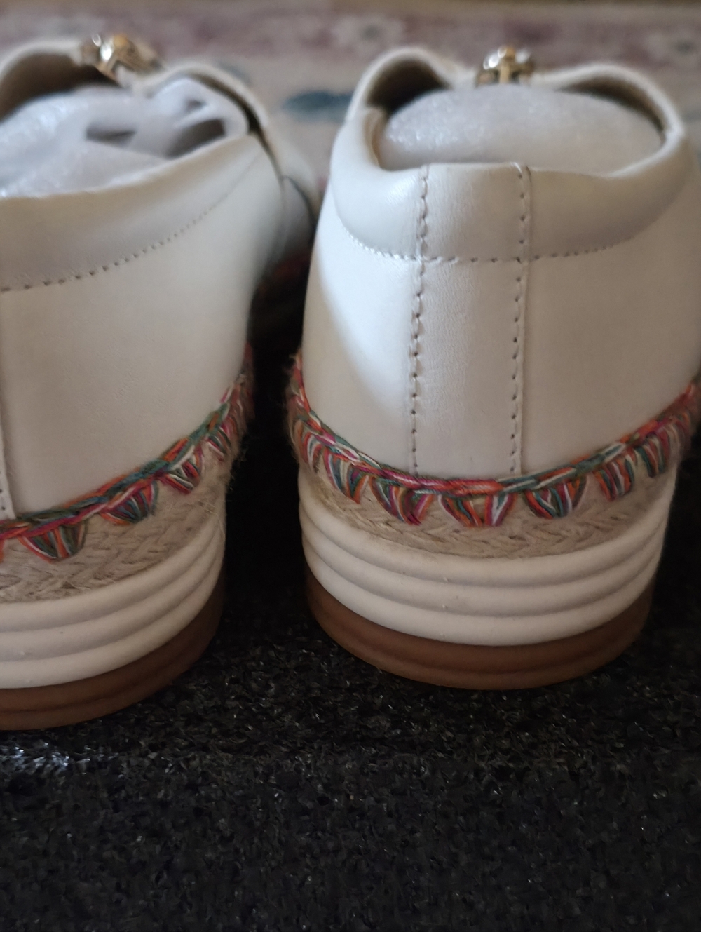 NWOB Anne Klein Jax Leather Zip IFlex Espardrilles w/Multi Color Stitching - Picture 6 of 8